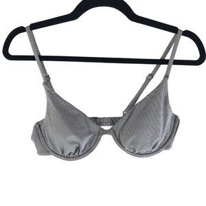 Andie Swim Sicily Bikini Top Underwire Glitter Metallic Silver M